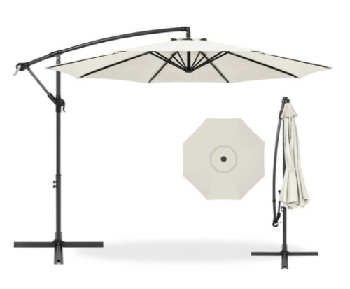 Offset Hanging Patio Umbrella - 10ft, Cream - Lot 310