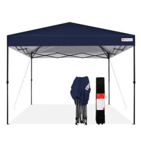 One-Person Setup Instant Pop Up Canopy w/ Wheeled Bag - 10x10ft, Blue - Lot 347