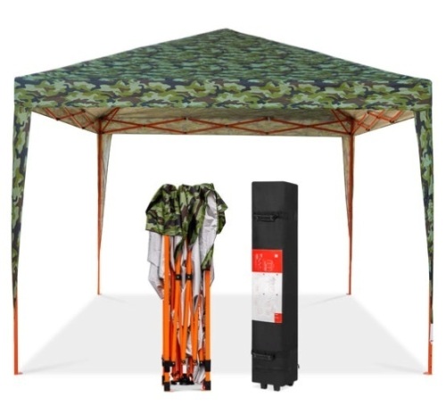 Outdoor Portable Pop Up Canopy Tent w/ Carrying Case, 10x10ft, Camo - Lot 366