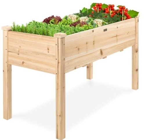 Raised Garden Bed, Elevated Wood Garden Planter Stand, 34x18x30in - Lot 381