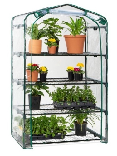 4-Tier Mini Portable Indoor Outdoor Greenhouse w/ Steel Shelves - 40in - Lot 382