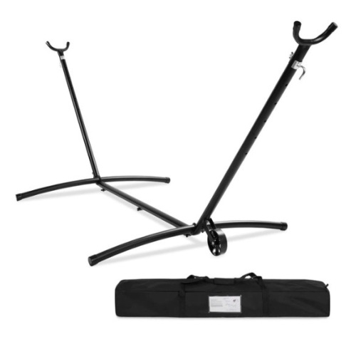 Portable Heavy-Duty Steel Hammock Stand w/ Built-In Wheel, Case - 9ft - Lot 384