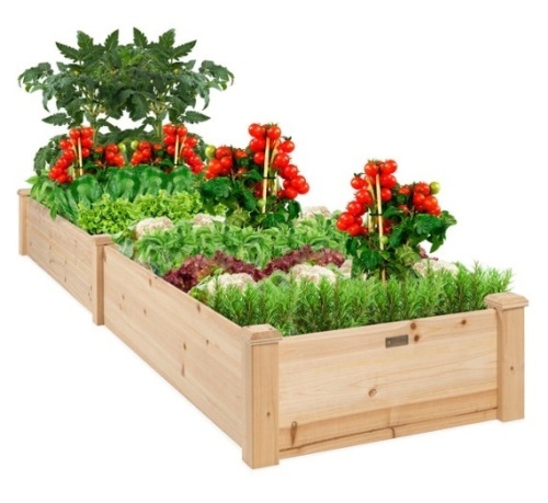 8x2ft Wooden Raised Garden Bed Planter for Garden, Lawn, Yard - Lot 385