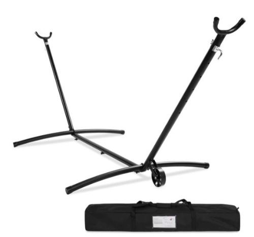 Portable Heavy-Duty Steel Hammock Stand w/ Built-In Wheel, Case - 9ft - Lot 388