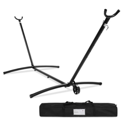 Portable Heavy-Duty Steel Hammock Stand w/ Built-In Wheel, Case - 9ft - Lot 389