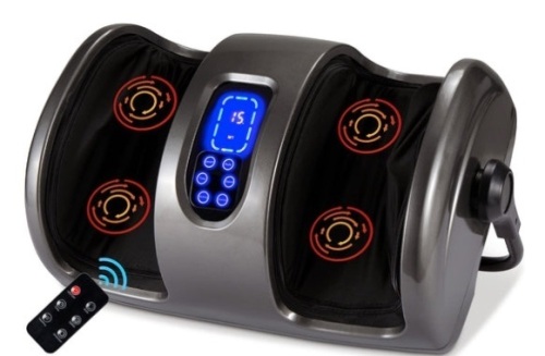Reflexology Shiatsu Foot Massager w/ High-Intensity Rollers, Remote Control, Gray - Lot 391