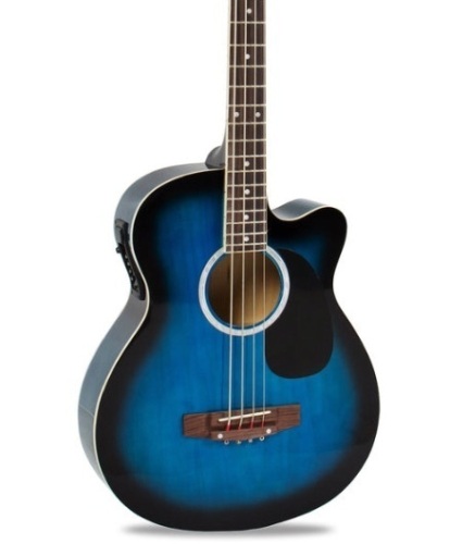 Acoustic Electric Bass Guitar w/ Equalizer, Truss Rod, Blue  - Lot 406