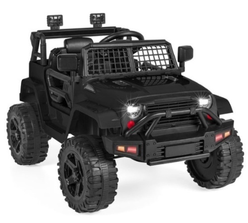 12V Kids Ride-On Truck Car w/ Parent Remote Control, Spring Suspension, Black - Lot 436