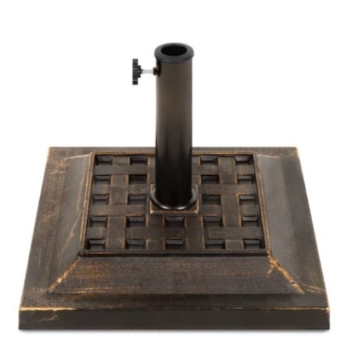 26lb Steel Square Patio Umbrella Base Stand, Basketweave Pattern - Lot 474