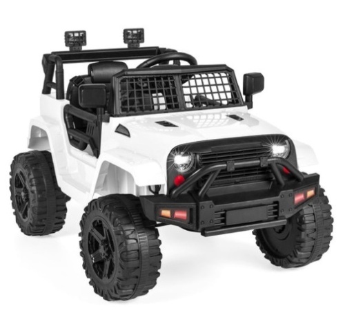 12V Kids Ride-On Truck Car w/ Parent Remote Control, Spring Suspension, White - Lot 495