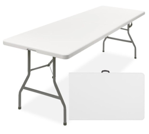 8ft Portable Folding Plastic Dining Table w/ Handle, Lock - Lot 506