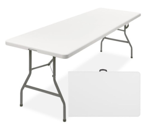 8ft Portable Folding Plastic Dining Table w/ Handle, Lock - Lot 508