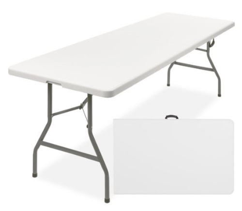 8ft Portable Folding Plastic Dining Table w/ Handle, Lock - Lot 509