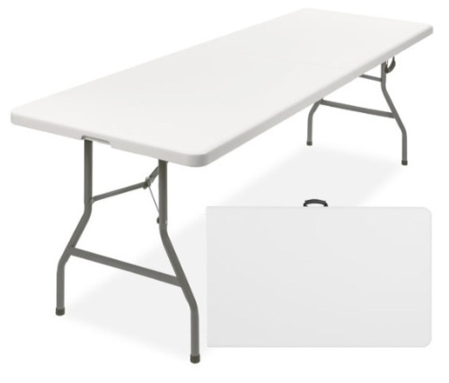 8ft Portable Folding Plastic Dining Table w/ Handle, Lock - Lot 512