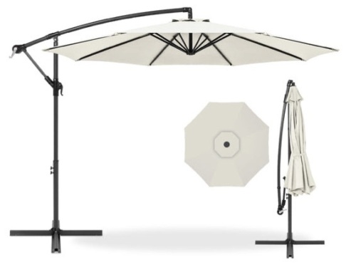 Offset Hanging Patio Umbrella - 10ft, Cream - Lot 517