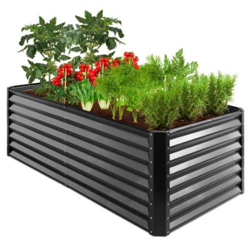Outdoor Metal Raised Garden Bed for Vegetables, Flowers, Herbs - 6x3x2ft, Gray - Lot 548
