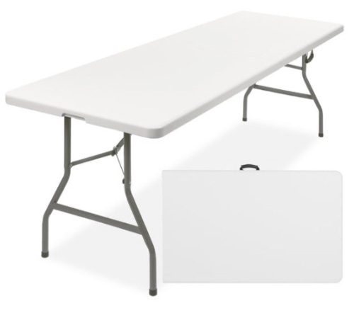 8ft Portable Folding Plastic Dining Table w/ Handle, Lock - Lot 554