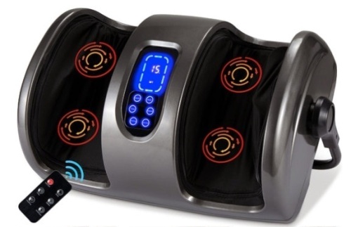 Reflexology Shiatsu Foot Massager w/ High-Intensity Rollers, Remote Control, Gray - Lot 567