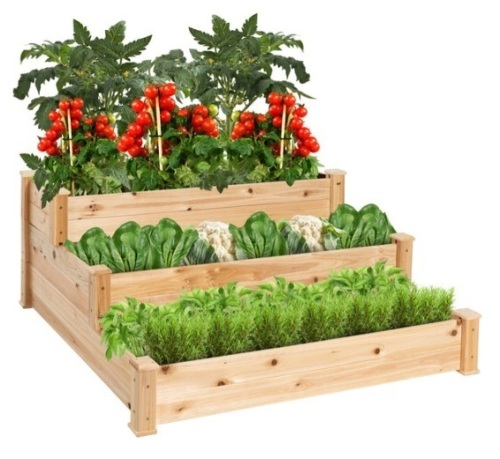 3-Tier Raised Fir Wood Garden Bed Planter - Lot 568