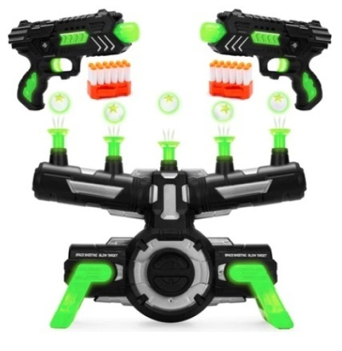 Glow-in-the-Dark Floating Target & Gun Set w/ 24 Darts, 20 Targets, Appears New - Lot 602