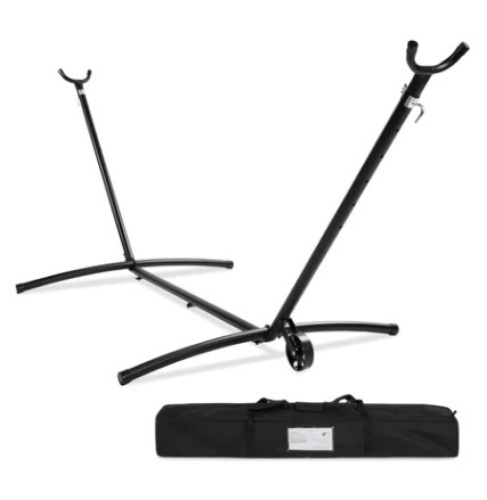 Portable Heavy-Duty Steel Hammock Stand w/ Built-In Wheel, Case - 9ft - Lot 603