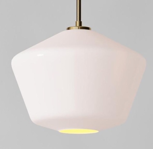 Sculptural Glass Shade, Large Geo, Milk, Like New, Retail - $139 - Lot 14