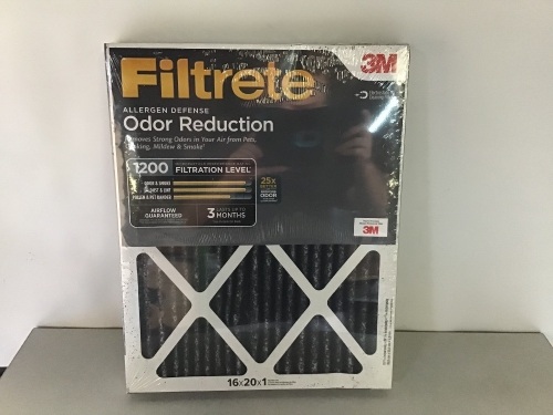 Filtrete 16x20x1, AC Furnace Air Filter, MP 1200, AllergenDefense Odor Reduction, 2-Pack (exact dimensions 15.719 x19.719 x0.84), Like New, Retail - $32.99 - Lot 15