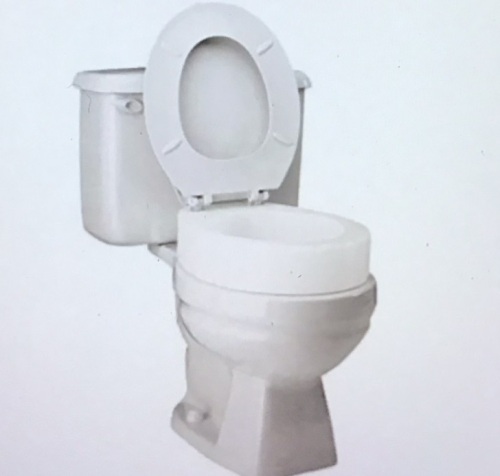 Carex Toilet Seat Riser, Elongated Raised Toilet Seat Adds 3.5inches to Toilet Height, for Assistance Bending or Sitting, 300Pound Weight Capacity, Like New, Retail - $34.98 - Lot 20