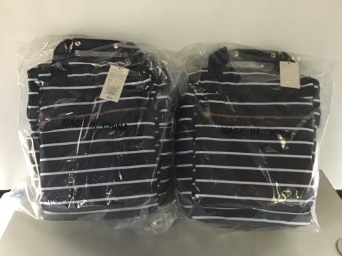 A New Day, Black/White, Striped, Backpack, LOT of 2, New, Retail - $29.99 Each - Lot 26