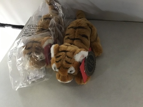 F.A.O Schwarz, Plush Tiger Doll, LOT of 2, New, Retail - $32 - Lot 30