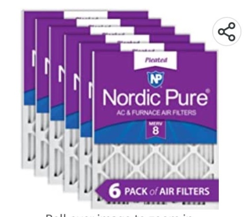 Nordic Pure 18x20x1 MERV 8 Pleated AC Furnace Air Filters 6 pack, Nordic Pure AC & FURNACE AIR FETERS, Like New, Retail - $47.74 - Lot 36