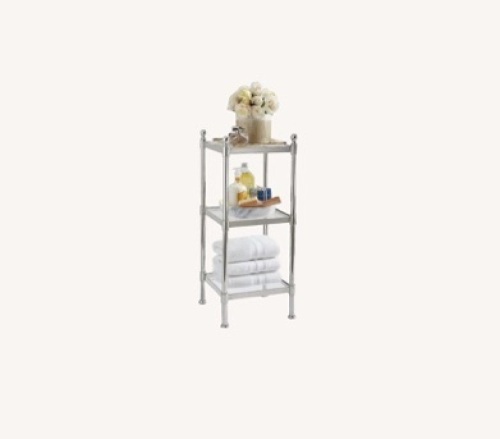 Pottery Barn Metal Etagere, Small, Polished Nickel , Like New Retail - $222 - Lot 50