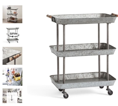 Pottery Barn, Galvanized Storage Cart, Like New, Retail - $129 - Lot 55