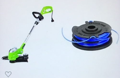 Greenworks 5.5 Amp 15" Corded Electric String Trimmer &0.065" Dual Line Replacement String Trimmer Line Spool, Like New, Retail - $50.43 - Lot 69