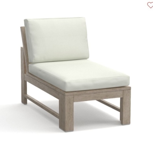 Pottery Barn, Indio Right-Arm/Left-Arm/Armless Sectional Cushion, Outdoor Canvas; Natural, Like New, Retail - $79 - Lot 73