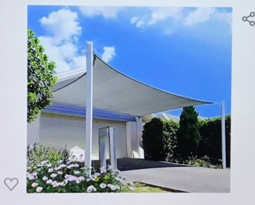Patio Sun Shade Sail Canopy, 10'x 12' Rectangle Shade ClothBlock Sunshade Fabric - Outdoor Cover Awning Shelter forPergola Backyard Garden Yard (Gray Color), Like New, Retail - $40.99 - Lot 82