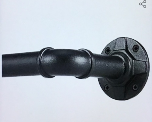 Roiglori, 1 Inch Industrial Curtain Rod, Curtain Rods for Windows 28 to48 Inch, Rustic Wrap Around Curtain Rod, Fits for BlackoutCurtain, Indoor and Outdoor, Size: 28-48 Inch, Matte Black, Like New, retail - $18.99 - Lot 87