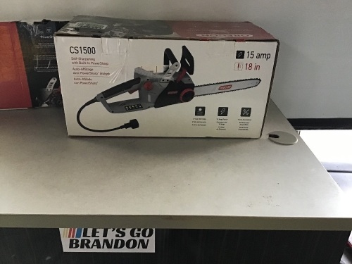 Oregon, CS1500, Self-Sharpening , Chain Saw, 15AMP, 18", Like New, Retail - $114.99 - Lot 88