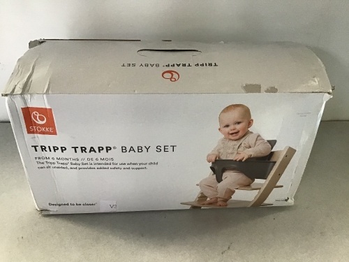 Tripp Trapp Baby Set from Stokke, Natural - Convert The TrippTrapp Chair into High Chair - Removable Seat + Harness for 6-36 Months, Like New, Retail - $85 - Lot 90