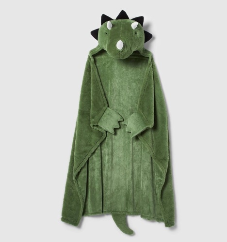 Dinosaur Sensory Friendly Hooded Blanket - Pillowfort™, Like New, Retail - $20 - Lot 108