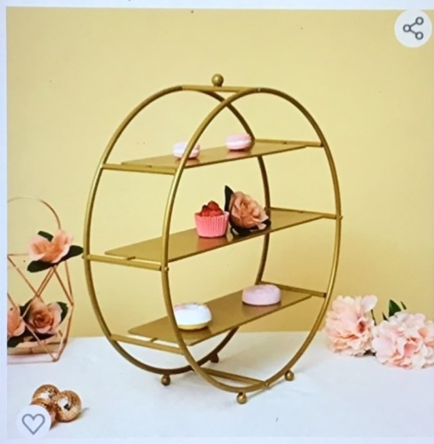 Efavormart 21" Gold Metal Tiered Cupcake Stand 3 Tier Dessert Stand Cupcake Holder, Like New retail - $39.99 - Lot 110
