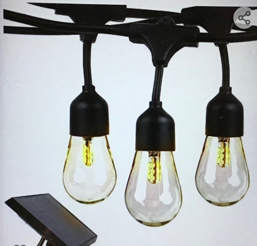 Brightech Ambience Pro Solar Powered Outdoor String Lights- Commercial Grade 27 Ft Waterproof Patio Lights with 12Edison Bulbs, Shatterproof LED String Lights for Patio - 1W,Warm White, Like New, retail - $31.99 - Lot 120