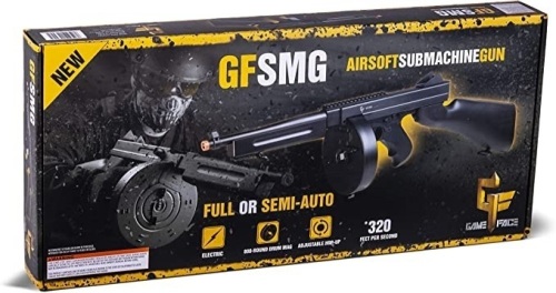 GAME FACE ASRGTH Electric Full/Semi-Auto Airsoft Submachine Gun With Battery And Charger, Black, Like New, Retail - $97.99 - Lot 127