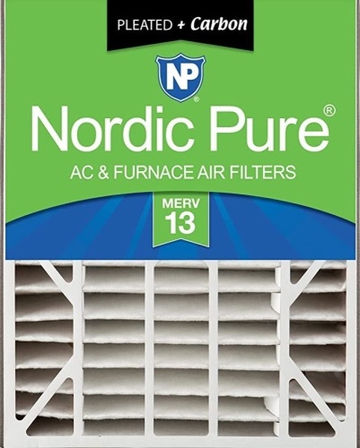 Nordic Pure 20x25x5 MERV 13 Pleated Air Bear Plus CarbonNordic Pure AC & FURNACE AIR FILTERS Replacement AC Furnace Air13 Filter 1 Pack, New, Retail - $54 - Lot 130