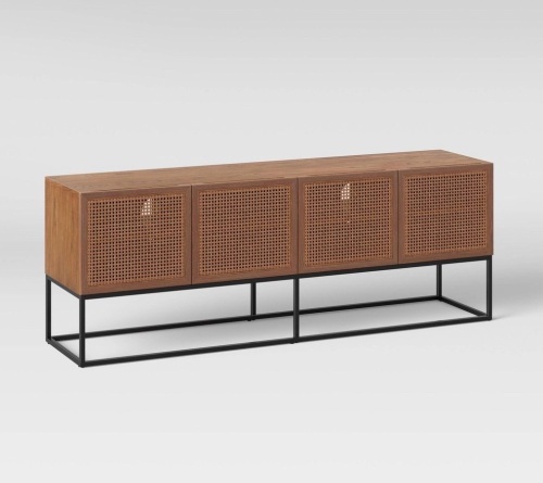 Belmar Woven TV Stand for TVs up to 60" Brown - Project 62, Like New, Retail - $330 - Lot 156