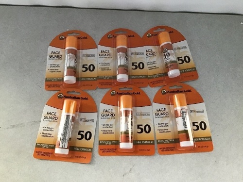 Australian Gold, SPF 50, Sunscreen Stick , LOT of 6, New, Retail - $19.99 - Lot 170