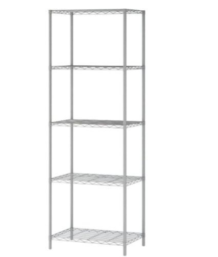 HOMEFORT 5-Tier Wire Shelving 5 Shelves Unit Metal Storage RackDurable Organizer Perfect for Pantry Closet Kitchen LaundryOrganization in Grey,21"Wx14" ,Dx61"H, Like New, Retail - $56.99 - Lot 182
