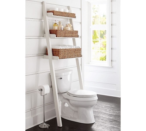 Pottery Barn, Ainsley Over-the-Toilet Ladder with Baskets, Like New, Retail - $229 - Lot 191