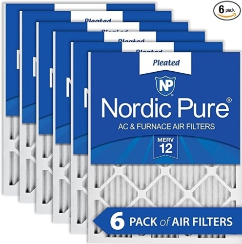 Nordic Pure 20x30x1 MERV 12 Pleated AC Furnace Air Filters 6 Pack, Like New, Retail - $68.30 - Lot 247