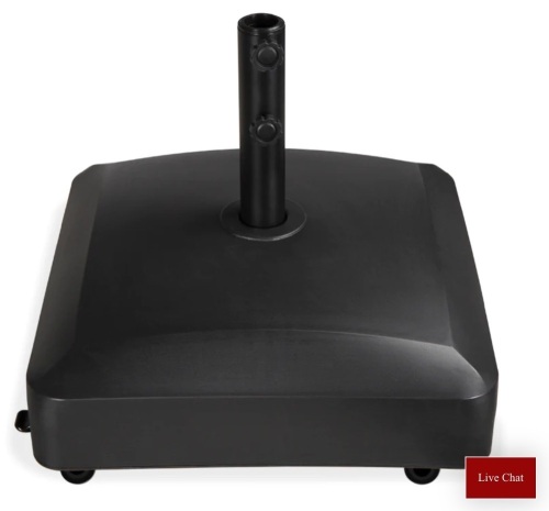 Fillable Mobile Umbrella Base Stand w/ 4 Wheels, 2 Locks, 137lb Capacity, Like New, Retail - $84.99 - Lot 250